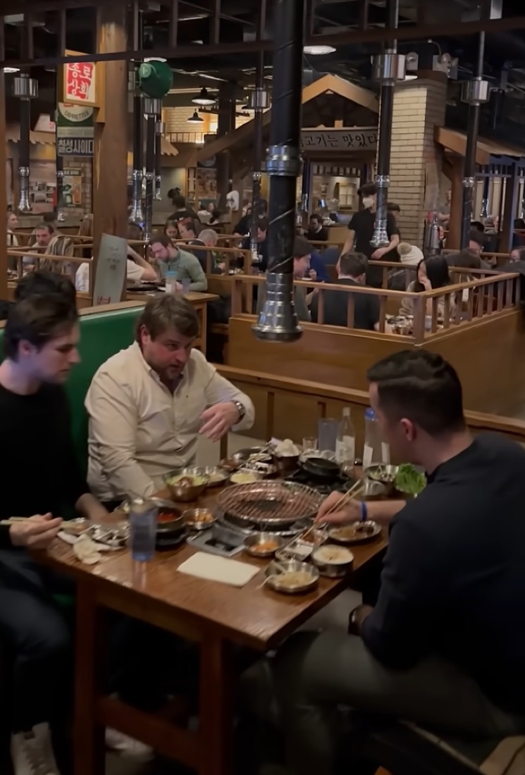 Locals enjoy Korean BBQ as part of everyday life.